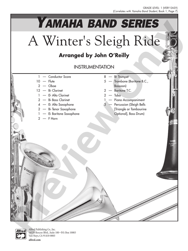 A Winter's Sleighride - Concert Band Conductor Score & Parts (Digital Download)