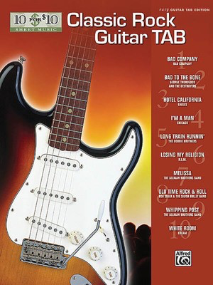 Classic Rock Guitar Tab - 10 for $10 Sheet Music - Guitar Alfred Music Easy Guitar