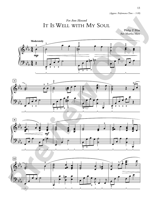 It Is Well with My Soul (Arr. Martha Mier) - Piano Solo (Digital Download)