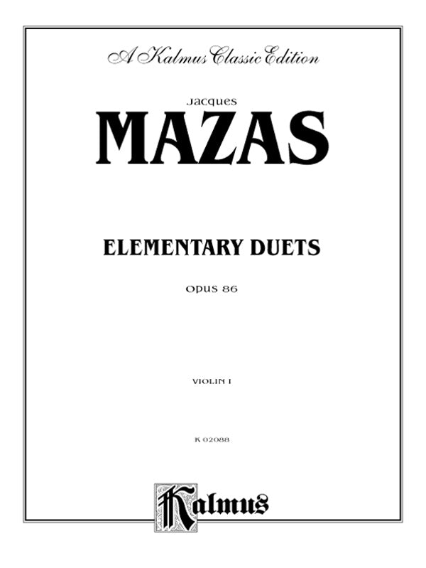 Mazas Elementary Duets Op 86 for Two Violins