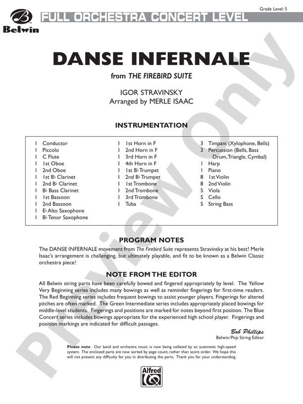 Danse Infernale – Full Orchestra Conductor Score & Parts (Digital Download)