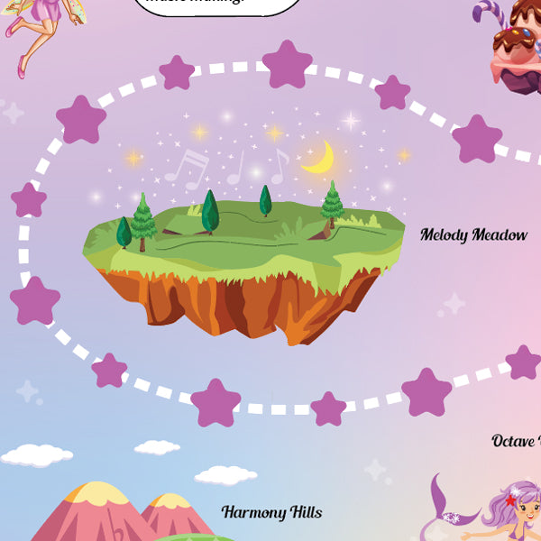 Unicorn Adventure A3 Music Practice Chart by Musically Gifted