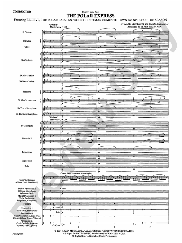 The Polar Express, Concert Suite from - Concert Band Conductor Score & Parts (Digital Download)