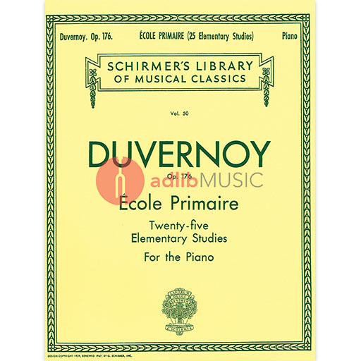 Duvernoy - 25 Elementary Studies Op176 - Piano Solo Schirmer Lib.50