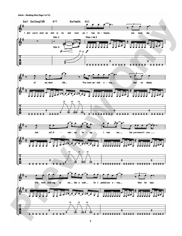 Shedding Skin - Guitar TAB (Digital Download)
