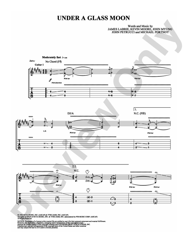Under a Glass Moon - Guitar TAB (Digital Download)