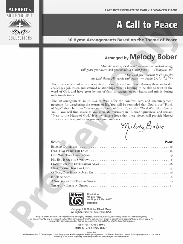 A Call to Peace: 10 Hymn Arrangements Based on the Theme of Peace - Piano (Digital Download)