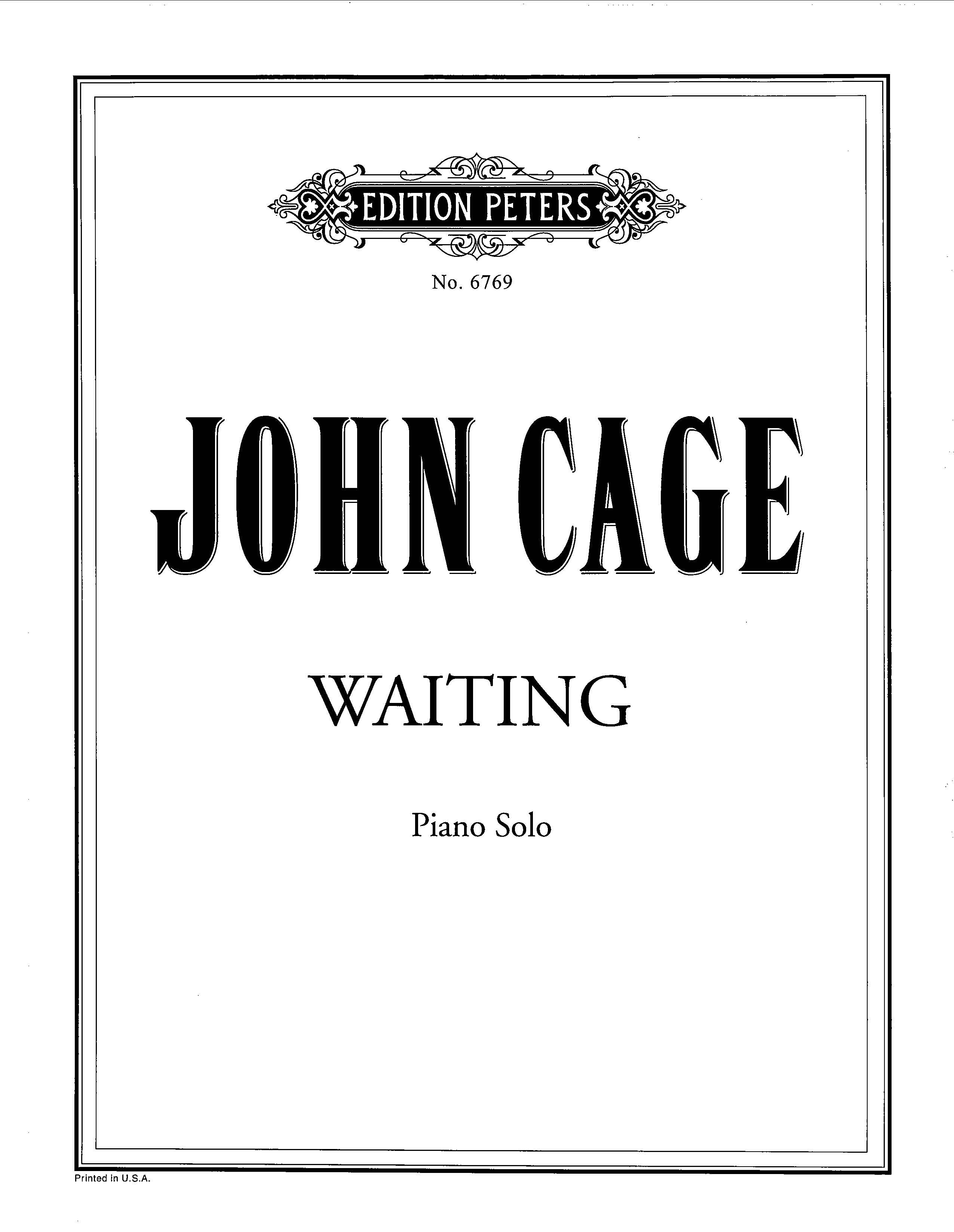 Waiting - John Cage (P6769) - Piano Solo (Digital Download)