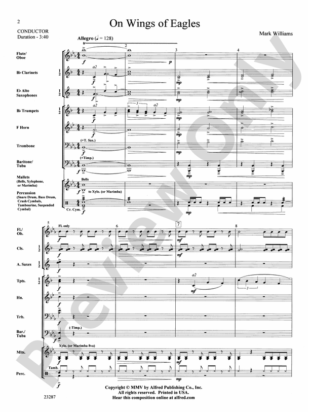 On Wings of Eagles - Concert Band Conductor Score & Parts (Digital Download)