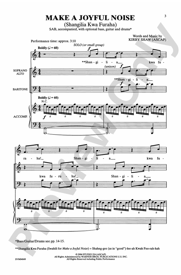 Make a Joyful Noise - SAB Choral Octavo (Digital Download)