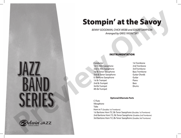 Stompin' at the Savoy (Grade 3.5) - Jazz Ensemble Conductor Score & Parts(Digital Download)