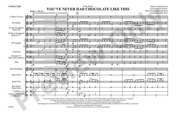 You've Never Had Chocolate Like This – Marching Band Conductor Score & Parts (Digital Download)