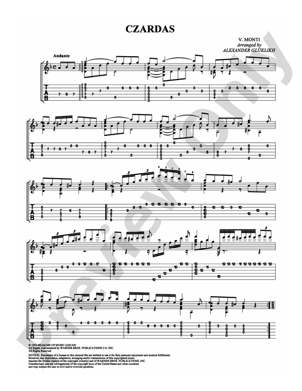 Czardas - Guitar TAB (Digital Download)