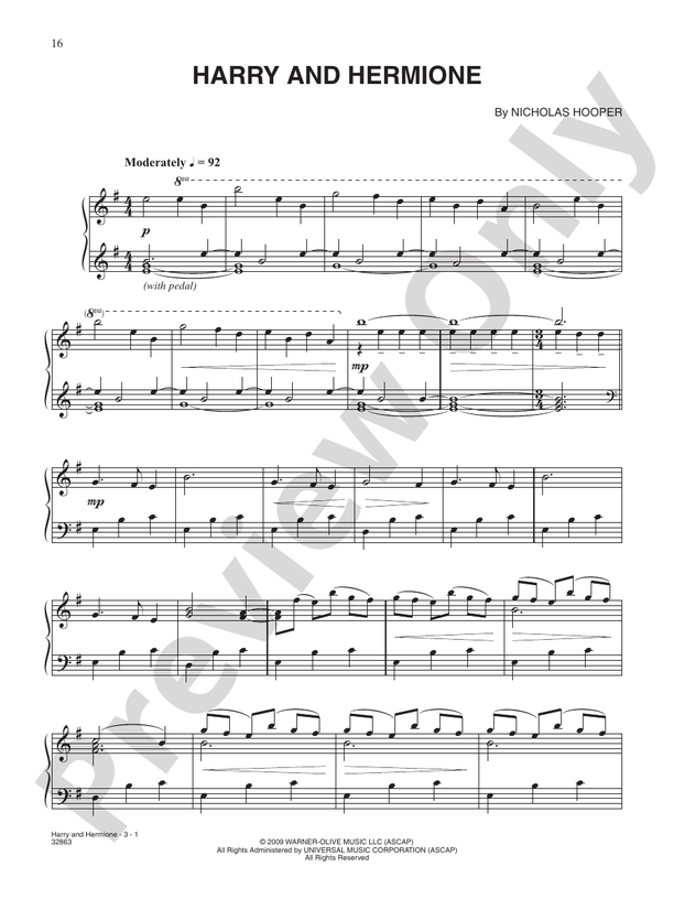 Harry and Hermione (from "Harry Potter and the Half-Blood Prince") - Piano (Digital Download)