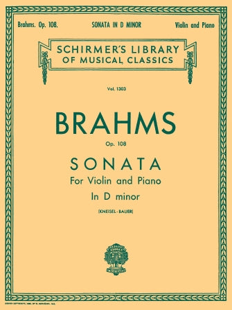 Brahms - Sonata Op108 - Violin/Piano Accompaniment Schirmer 50258570