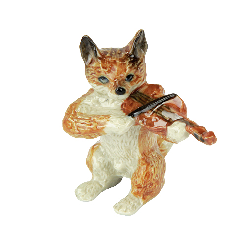 Fox Playing the Violin Porcelain Figurine