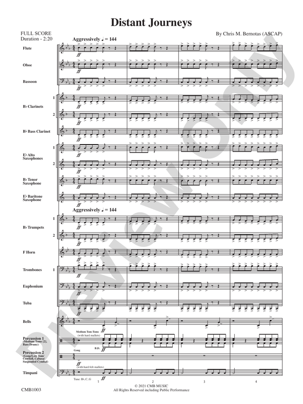 Distant Journeys - Concert Band Conductor Score & Parts (Digital Download)