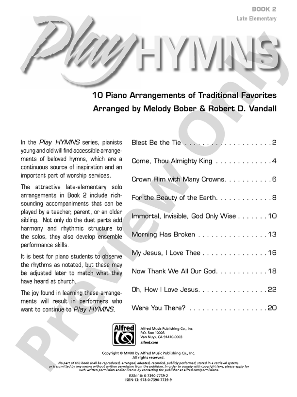 Play Hymns, Book 2: 10 Piano Arrangements of Traditional Favorites - Piano (Digital Download)