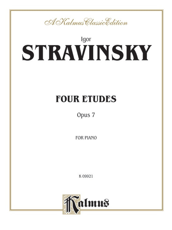 Stravinsky - Four Etudes, Op. 7 - Piano Solo (Digital Download)
