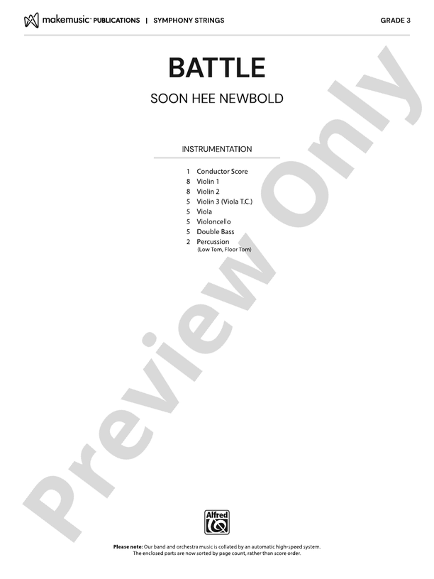 Battle – String Orchestra Conductor Score & Parts (Digital Download)