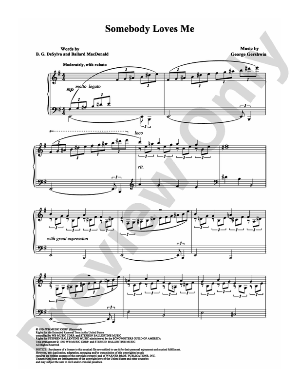 Somebody Loves Me - DSM-PS-0005400 - Piano (Digital Download)