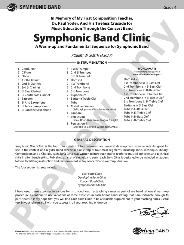 Symphonic Band Clinic - Concert Band Conductor Score & Parts (Digital Download)