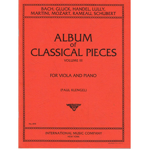 Album of 24 Classical Pieces Vol 3 Viola/Piano