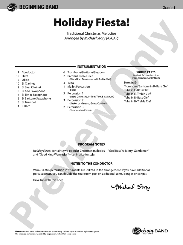 Holiday Grand Finale (Based on "Good King Wenceslas") - Concert Band Conductor Score & Parts (Digital Download)