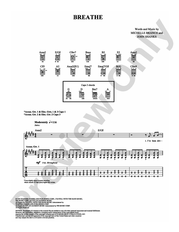 Breathe - Guitar TAB (Digital Download)