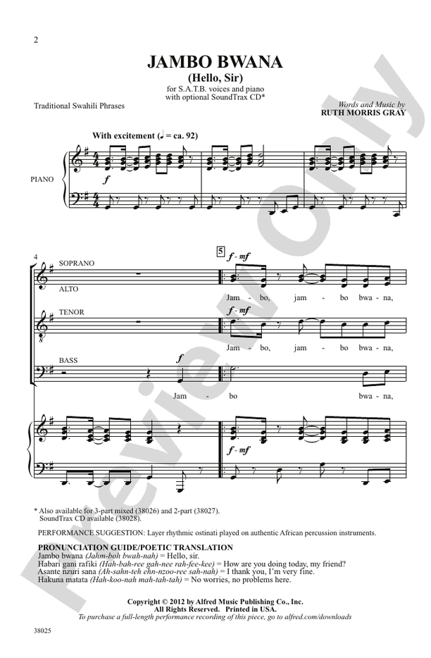 Jambo Bwana – SATB Choral Octavo (Digital Download)