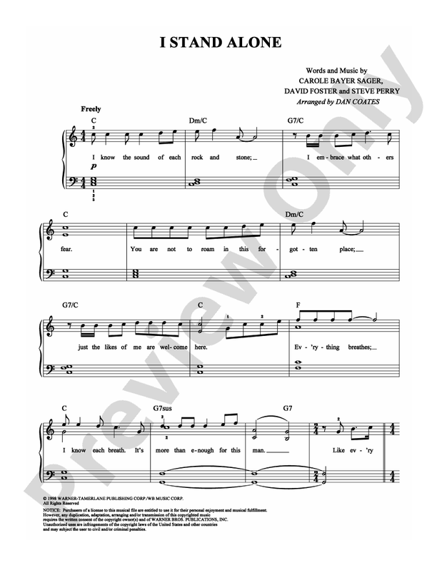 I Stand Alone - Arr. Dan Coates - Easy Piano (Digital Download)