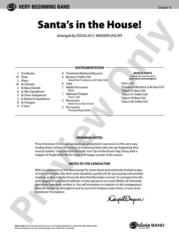 Santa's in the House! - Concert Band Conductor Score & Parts (Digital Download)