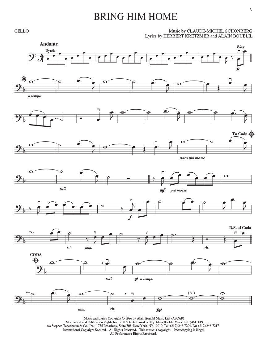 LES MISERABLES CELLO BK/OLA - Hal Leonard HL00842301