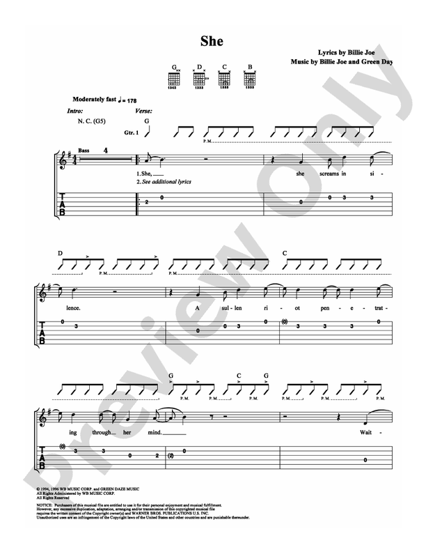 She - Easy Guitar (Digital Download)