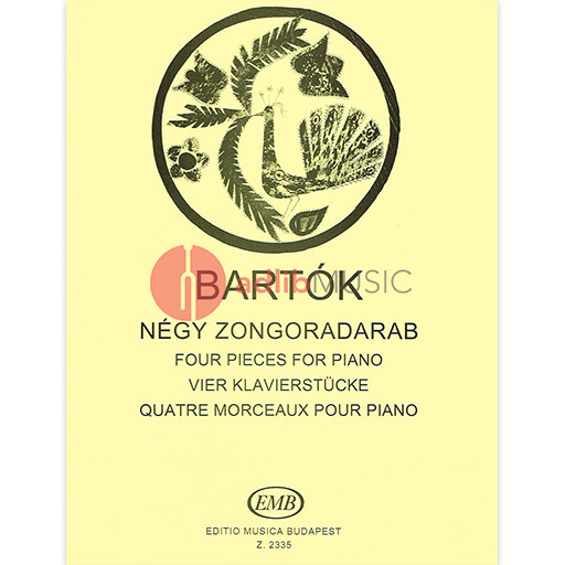 FOUR PIANO PIECES - BARTOK - PIANO - EMB