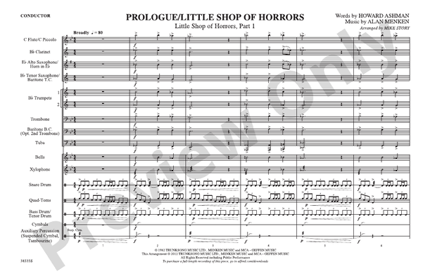 Prologue / Little Shop of Horrors – Marching Band Conductor Score & Parts (Digital Download)