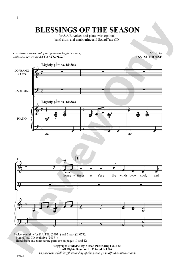 Blessings of the Season – SAB Choral Octavo (Digital Download)