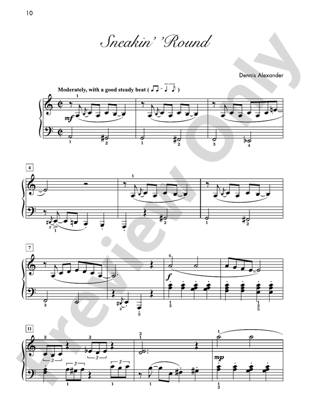 Sneakin' 'Round - Piano Solo (Digital Download)