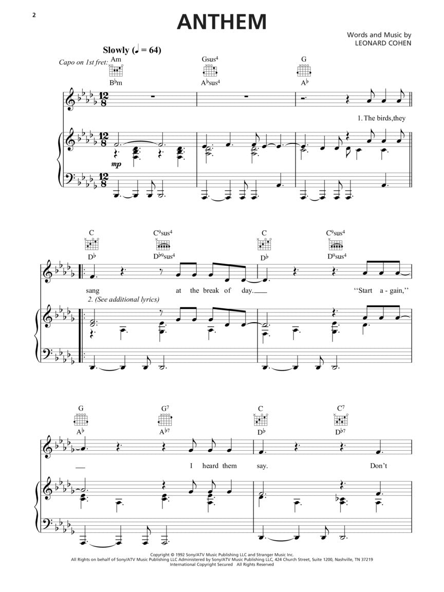 Leonard Cohen - Sheet Music Collection 1967-2016 Pvg - Hal Leonard - Leonard Cohen - Guitar;Piano;Vocal