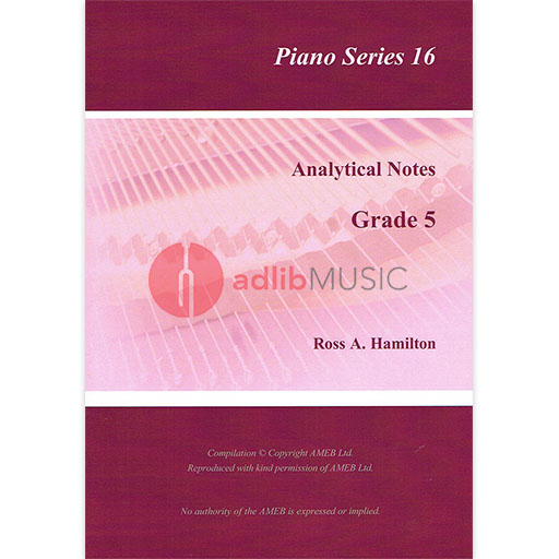 AMEB Analytical Notes Piano Series 16 Gr 5