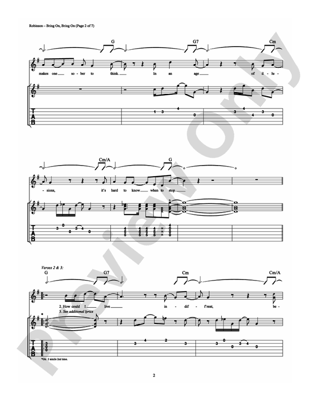Bring On, Bring On - Guitar TAB (Digital Download)