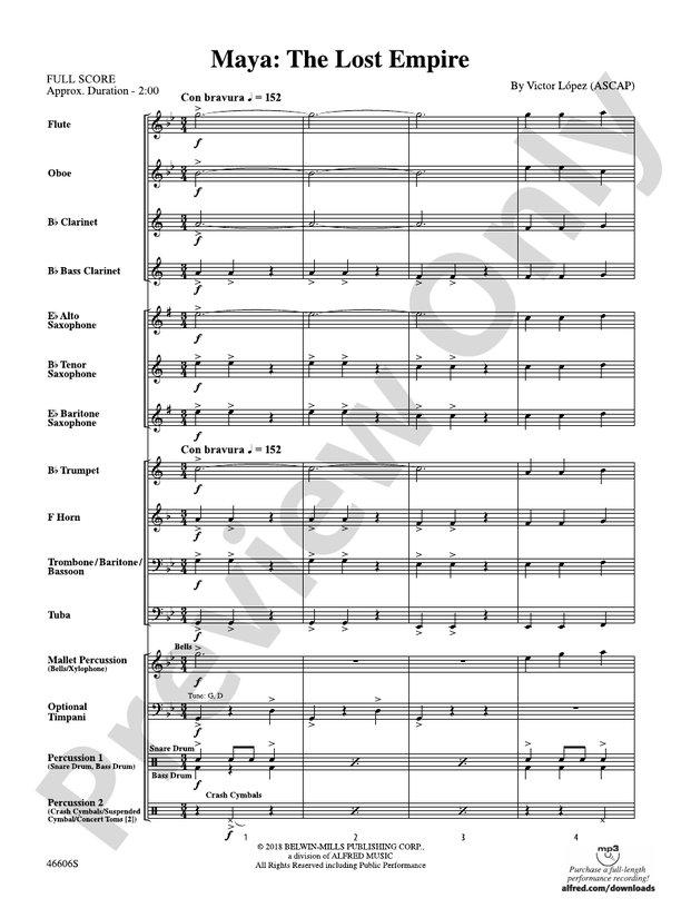 Maya: The Lost Empire - Concert Band Conductor Score & Parts (Digital Download)