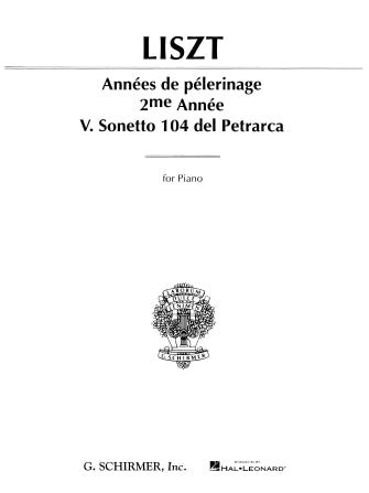Liszt - Sonata Annee de Pelerinage - Piano Solo Schirmer 50269950