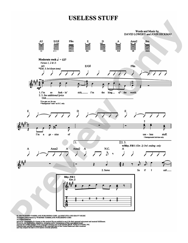 Useless Stuff - Guitar TAB (Digital Download)