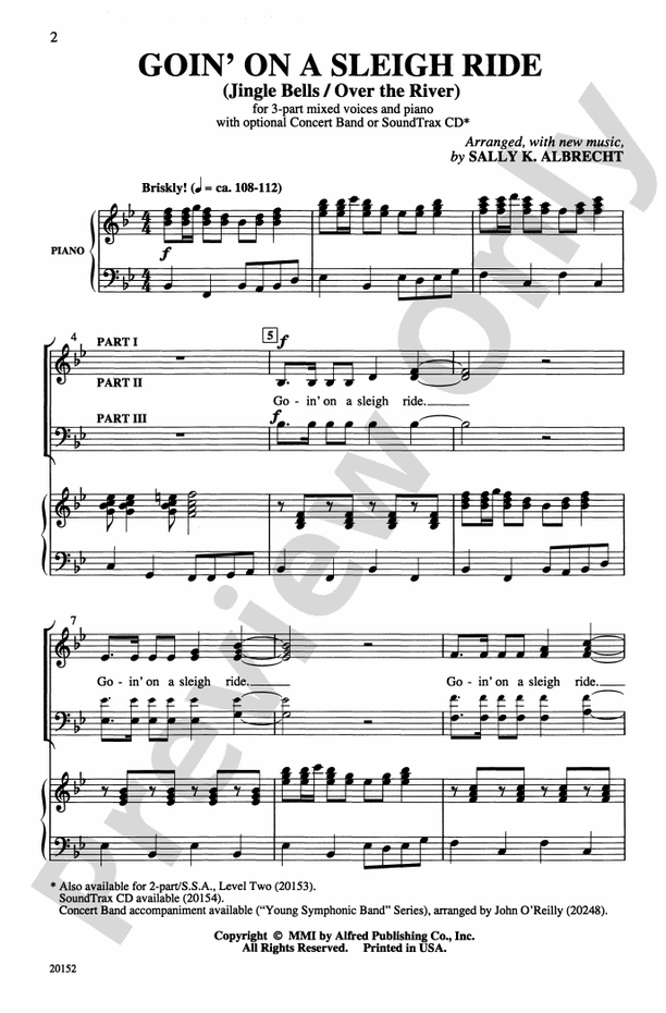 Goin' on a Sleigh Ride – 3-Part Mixed Choral Octavo (Digital Download)