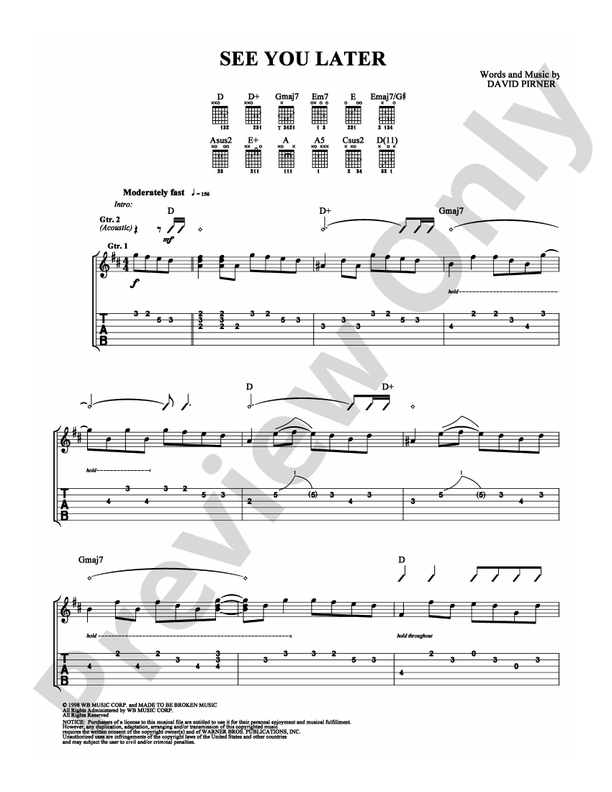 See You Later - Guitar TAB (Digital Download)