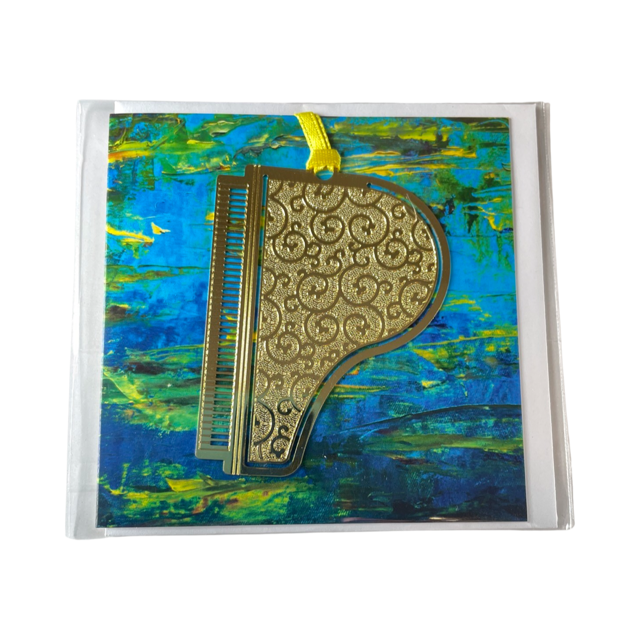 Greeting Card - Metal Bookmark in the Shape of a Grand Piano
