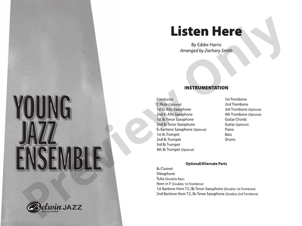 Listen Here (Grade 2) – Jazz Ensemble Conductor Score & Parts (Digital Download)