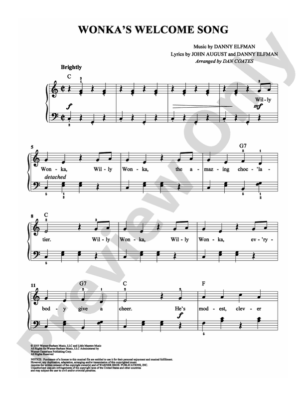 Wonka's Welcome Song - DSM-PS-0003881 - Easy Piano (Digital Download)