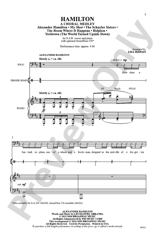 Hamilton – SAB Choral Octavo (Digital Download)